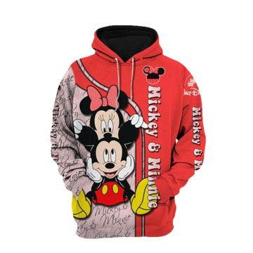 Mickey And Minnie Fan Gift, Mickey And Minnie Gift, Stylist Unisex Cartoon Graphic Outfits Aop Hoodie, Zip Hoodie 2612 Moonbestprint