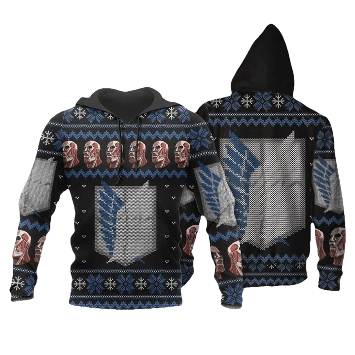 Attack On Titan Shirt Scout Ugly Christmas Anime Manga For Men And Women 3d Hoodie Zip Hoodie Moonbestprint