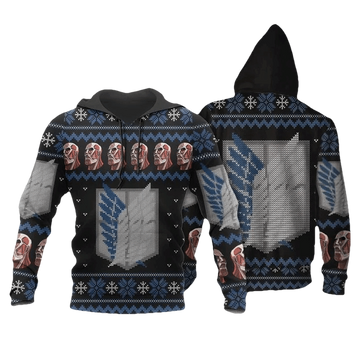 Attack On Titan Shirt Scout Ugly Christmas Anime Manga For Men And Women 3d Hoodie Zip Hoodie Moonbestprint
