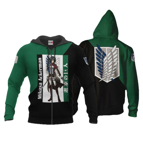 Mikasa Ackerman Attack On Titan Anime 3k211 Fan Gift Stylist Unisex Cartoon 3d Hoodie Zip Hoodie 2455 Moonbestprint
