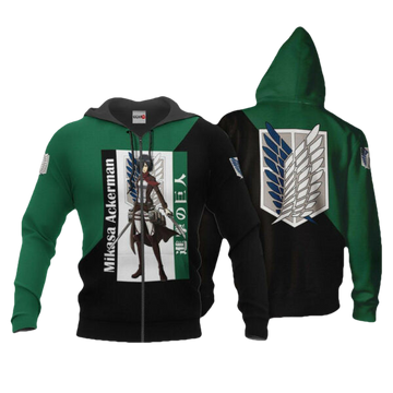 Mikasa Ackerman Attack On Titan Anime 3k211 Fan Gift Stylist Unisex Cartoon 3d Hoodie Zip Hoodie 2455 Moonbestprint