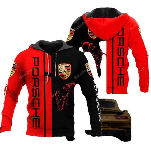 Skull Porsche Sports Car 8k383 Fan Gift 3d Zip Hoodie Hoodie Ii0 2361 Moonbestprint