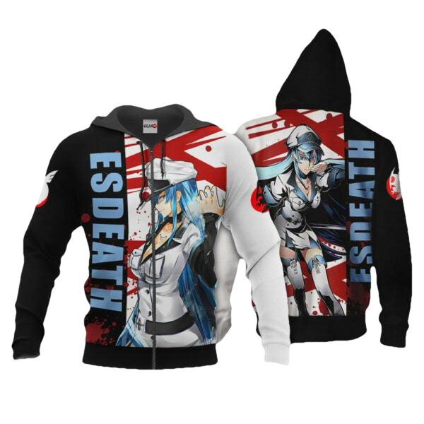 Akame Ga Kill Esdeath Anime Anime 3k353 Fan Gift Stylist Unisex Cartoon 3d Hoodie Zip Hoodie 497 Moonbestprint