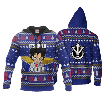Vegeta Ugly Christmas It's Over 9000 Funny Dbz Anime Manga For Men And Women 3d Hoodie Zip Hoodie Moonbestprint