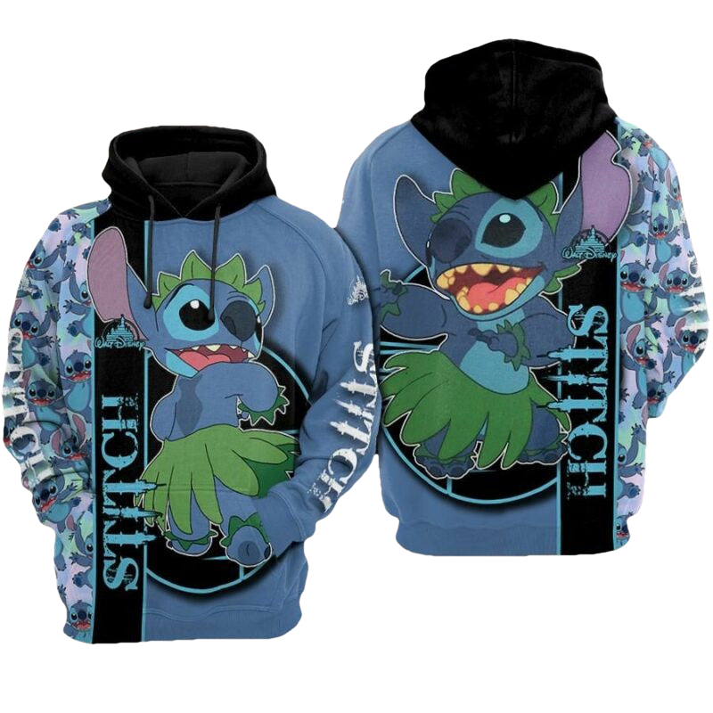 Stitch Hawaii Cartoon Lilo And Stitch Over Print 3d Hoodie Zip Hoodie Moonbestprint