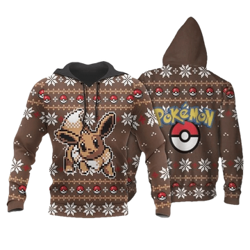 Pokemon Ugly Christmas Eevee Xmas Anime Manga For Men And Women 3d Hoodie Zip Hoodie Moonbestprint