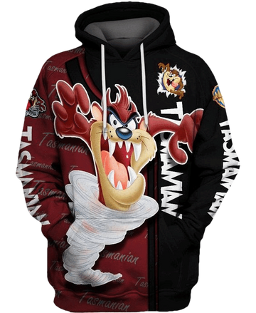 Tasmanian Devil Looney Tunes Flims 42 Fan Gift Stylist Unisex Cartoon Graphic Outfits Aop Hoodie 2609 Moonbestprint