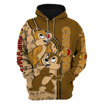 Chip 'n' Dale Disney Fan Gift, Grumpy Dwarf Stylist Unisex Cartoon Graphic Outfits Gift Aop Hoodie, Zip Hoodie 1599 Moonbestprint