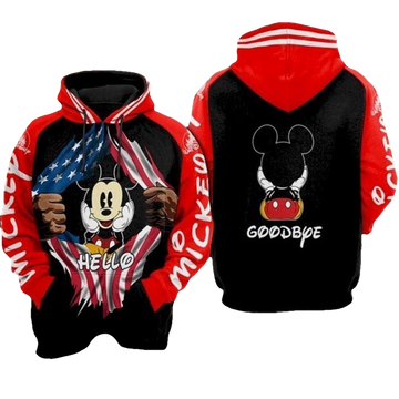 Disney Mickey Mouse Hello Goobye 3d T Shirt Sweatshirt Zip Hoodie Bomber 265 Moonbestprint