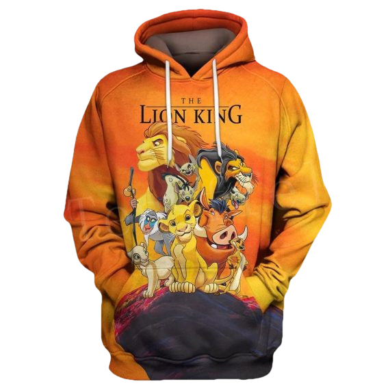 Hot Anime Movie Cartoon Simba Lion King 2k314 Lover Gift, The Lion King All Over Print 3d Hoodie 621 Moonbestprint