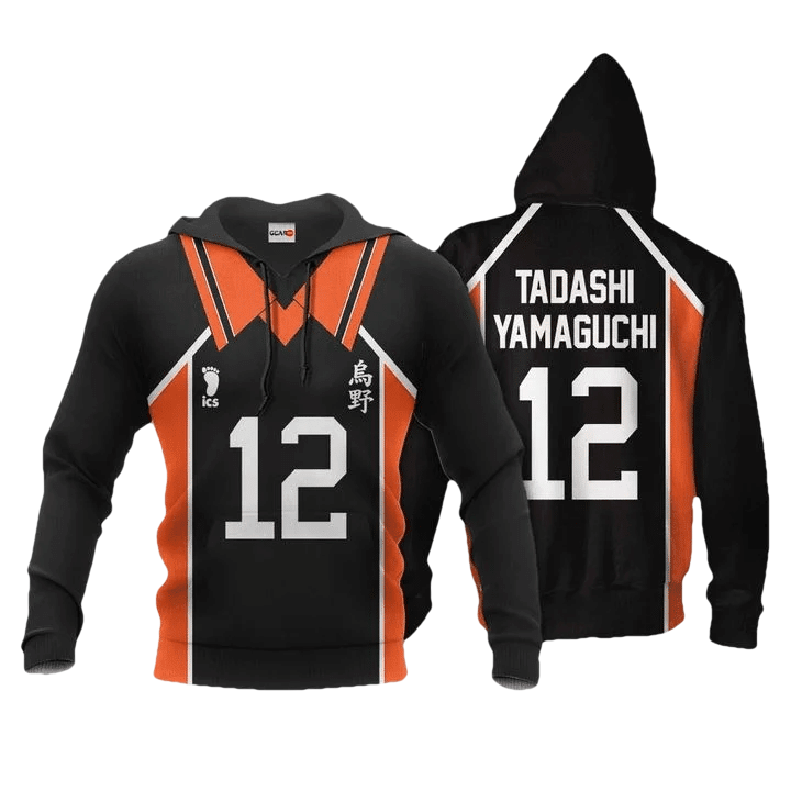 Karasuno Tadashi Yamaguchi Anime Manga Haikyuu Number 12 For Men And Women 3d Hoodie Zip Hoodie Moonbestprint