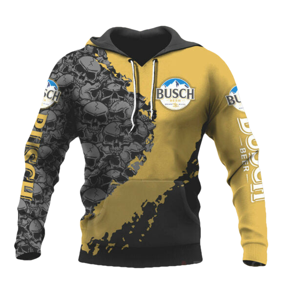 Skull Busch Beer Pullover And Zip Hoodie, Gift For Fan 3d All Over Print Shirt Hoodie 2314 Moonbestprint
