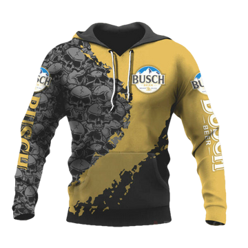 Skull Busch Beer Pullover And Zip Hoodie, Gift For Fan 3d All Over Print Shirt Hoodie 2314 Moonbestprint