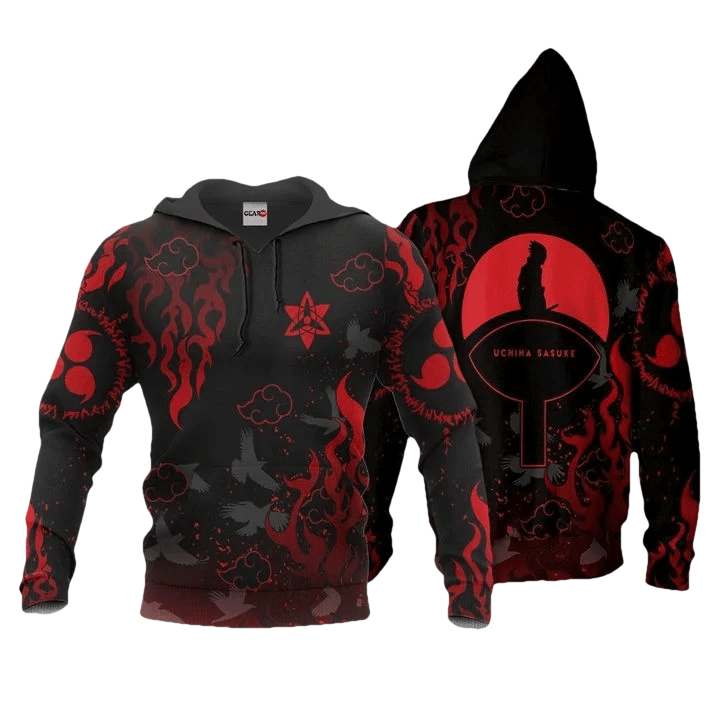 Uchiha Sasuke Naruto Symbols Anime Manga For Men And Women 3d Hoodie Zip Hoodie Moonbestprint