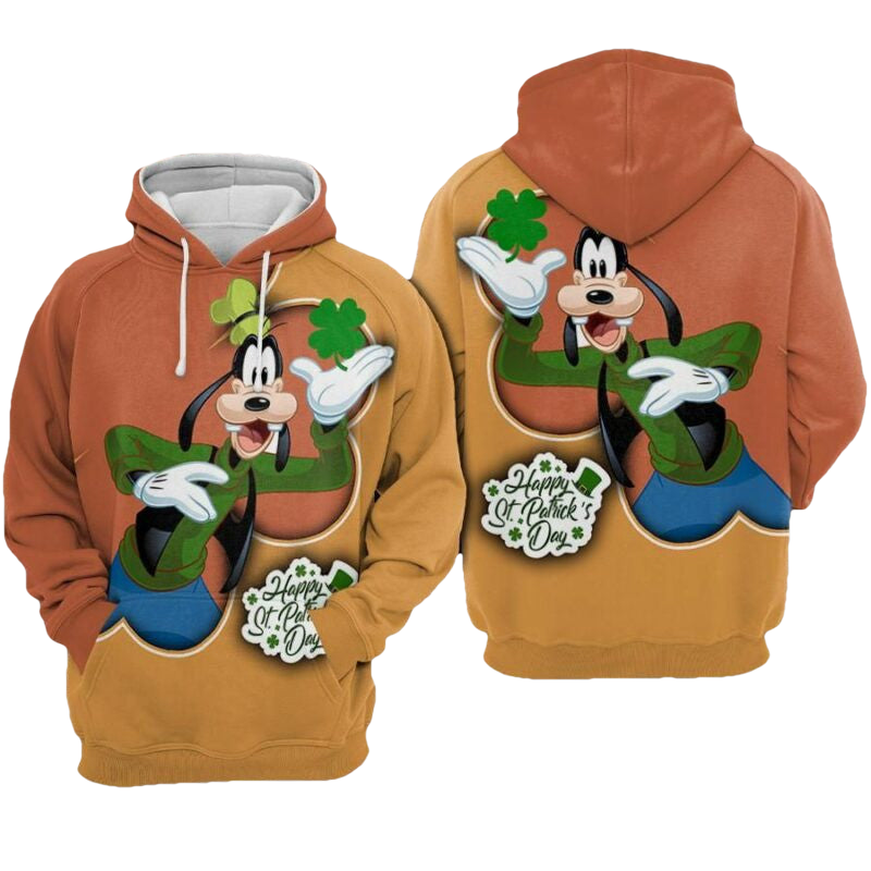 Goofy Movies Disney Happy St Patrick's Day Irish Over Print 3d Hoodie Zip Hoodie Moonbestprint