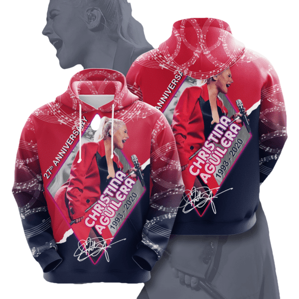 Christina Aguilera 27th Anniversary 1993 2020 Signature Design Gift For Fan Custom 3d Hoodie All Over Printed Hoodie 1 Moonbestprint