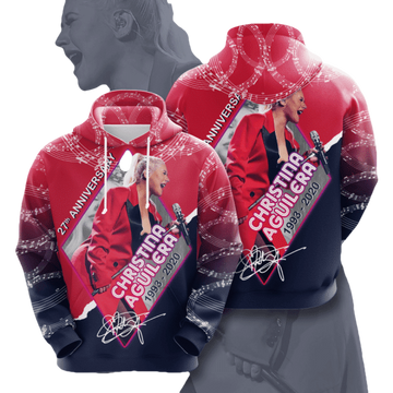 Christina Aguilera 27th Anniversary 1993 2020 Signature Design Gift For Fan Custom 3d Hoodie All Over Printed Hoodie 1 Moonbestprint