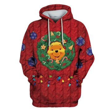 Disney Winnie The Pooh Hoodie Pooh Wreath Bauble Christmas 3d Hoodie Zip Hoodie Moonbestprint