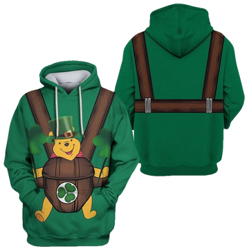 Saint Patrick Day Pooh Apparel Green Over Print 3d Hoodie Zip Hoodie Moonbestprint
