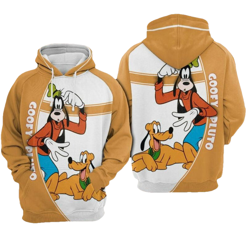 Goofy And Pluto Over Print 3d Hoodie Zip Hoodie Moonbestprint
