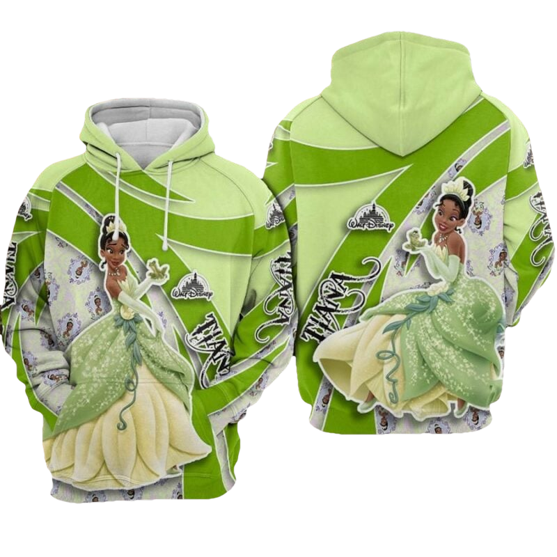 Tiana Cartoon The Princess And The Frog Over Print 3d Hoodie Zip Hoodie Moonbestprint