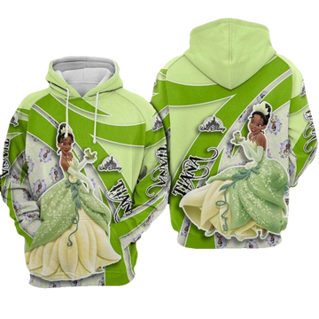 Tiana Cartoon The Princess And The Frog Over Print 3d Hoodie Zip Hoodie Moonbestprint