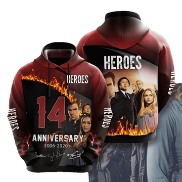 Heroes 14 Years Of 2006 2020 Signature 3d Hoodie Moonbestprint