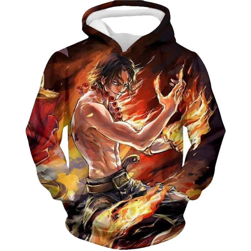One Piece Pirate Portgas D Ace Fan Art Over Print 3d Hoodie Zip Hoodie Moonbestprint