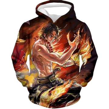 One Piece Pirate Portgas D Ace Fan Art Over Print 3d Hoodie Zip Hoodie Moonbestprint