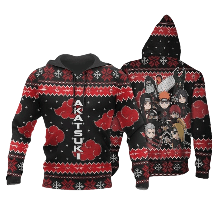 Akatsuki Ugly Christmas Naruto Anime Anime Manga For Men And Women 3d Hoodie Zip Hoodie Moonbestprint