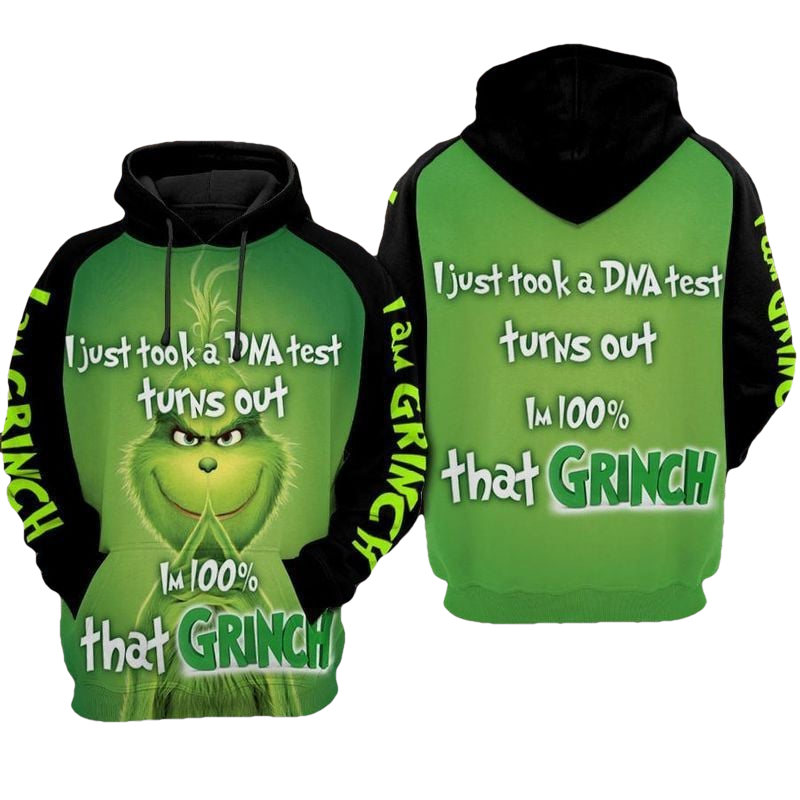 100% Grinch In My Dna Over Print 3d Hoodie Zip Hoodie 170 Moonbestprint