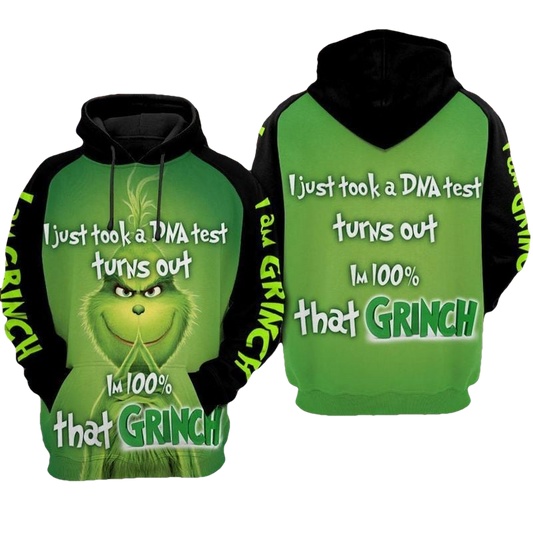 100% Grinch In My Dna Over Print 3d Hoodie Zip Hoodie 170 Moonbestprint