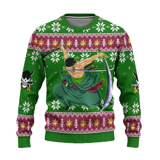 Zoro One Piece Anime Ugly Christmas Sweater Xmas Gift ? Usalast