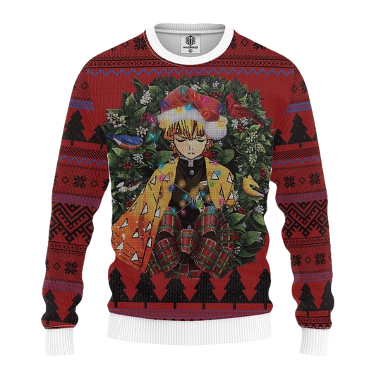 Zennitsu Doujishin Kimetsu Yaiba Mc Ugly Christmas Sweater Thanksgiving Gift ? Usalast