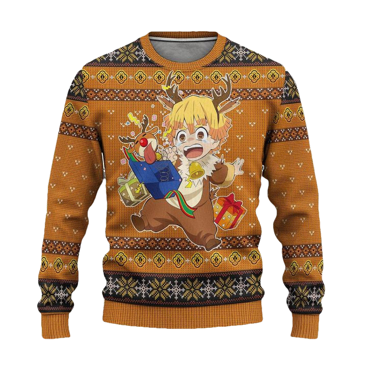 Zenitsu Demon Slayer Anime Ugly Christmas Sweater Xmas Gift ? Usalast