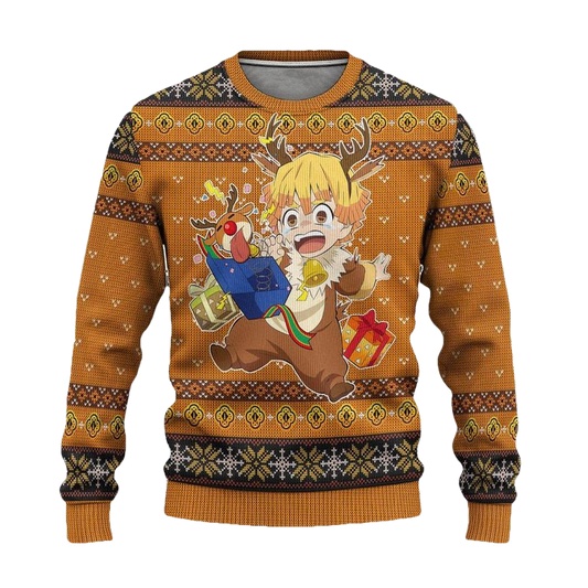 Zenitsu Demon Slayer Anime Ugly Christmas Sweater Xmas Gift ? Usalast