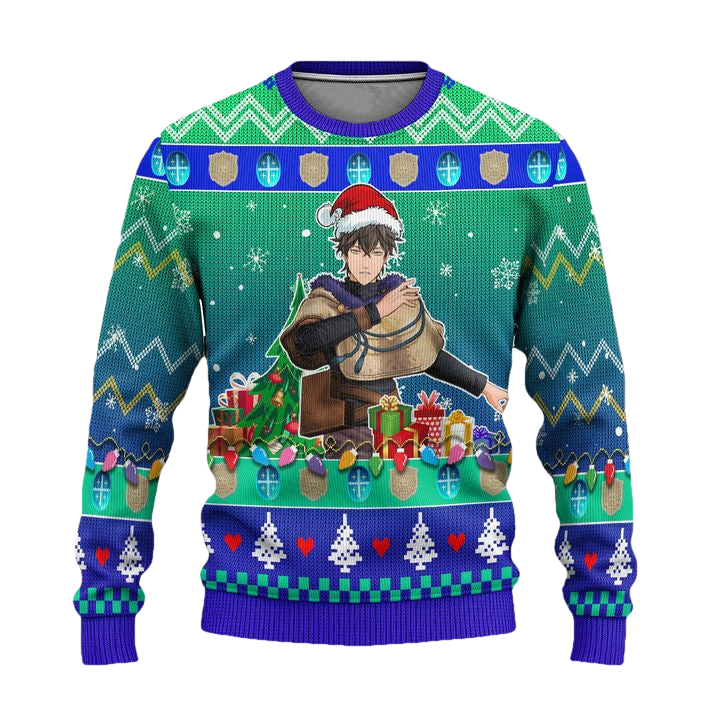 Yuno Anime Ugly Christmas Sweater Black Clover Xmas Gift ? Usalast