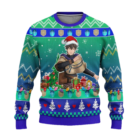 Yuno Anime Ugly Christmas Sweater Black Clover Xmas Gift ? Usalast