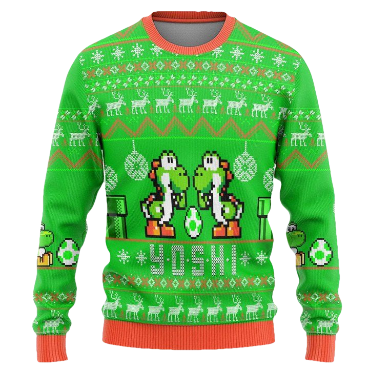 Yoshi Super Mario Green Christmas Sweater ? Usalast