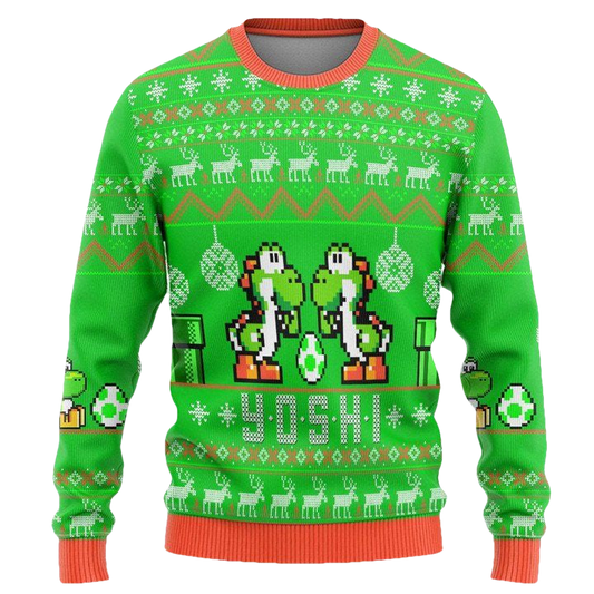 Yoshi Super Mario Green Christmas Sweater ? Usalast