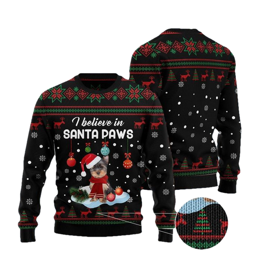 Yorkshire Terrier Santa Paw Unisex Christmas 3D Sweater ? Usalast