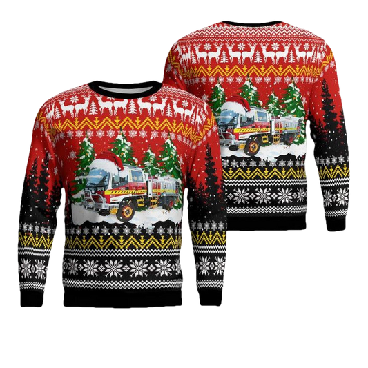 York Volunteer Fire Rescue York Western Australia Christmas AOP Sweater ? Usalast