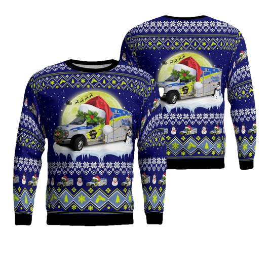 York Region EMS Christmas AOP Sweater ? Usalast