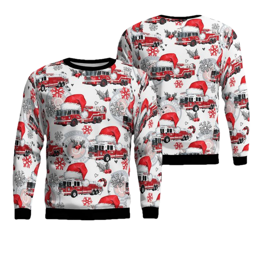 Yonkers Fire Department Christmas AOP Sweater ? Usalast
