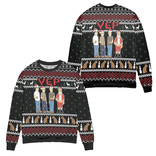 YEP Cartoon Graphics Snowflake Pattern Ugly Christmas Sweater ? Black ? Usalast