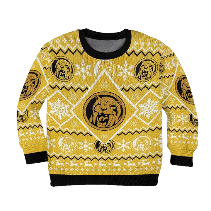 Yellow Mighty Morphin Power Ranger Christmas Sweater ? Usalast