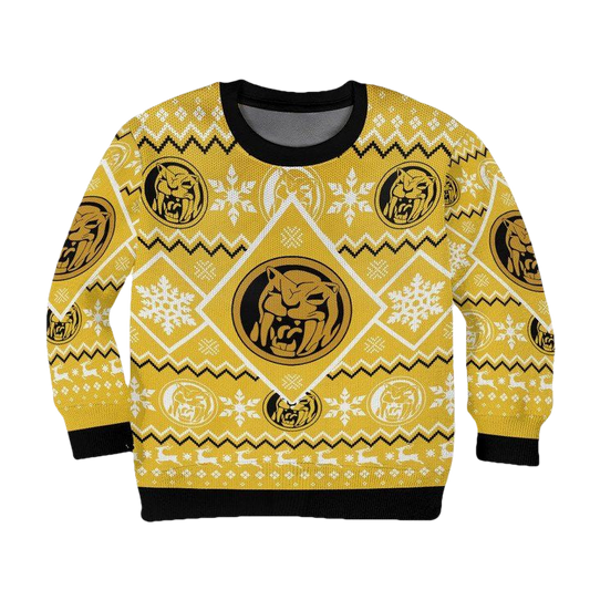 Yellow Mighty Morphin Power Ranger Christmas Sweater ? Usalast