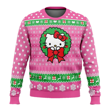 Wreath Disney Hello Kitty 3d Ugly Christmas Sweater ? Usalast