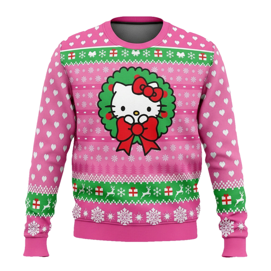 Wreath Disney Hello Kitty 3d Ugly Christmas Sweater ? Usalast