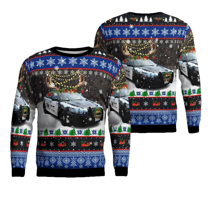 Woodridge Police Department Christmas AOP Sweater ? Usalast